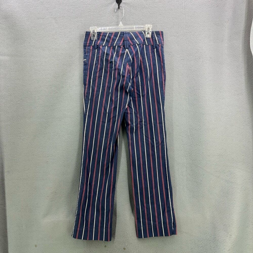 Vintage Y2K Tommy Hilfiger Retro Striped Stretch Trouser Pants Flare Leg Size 6